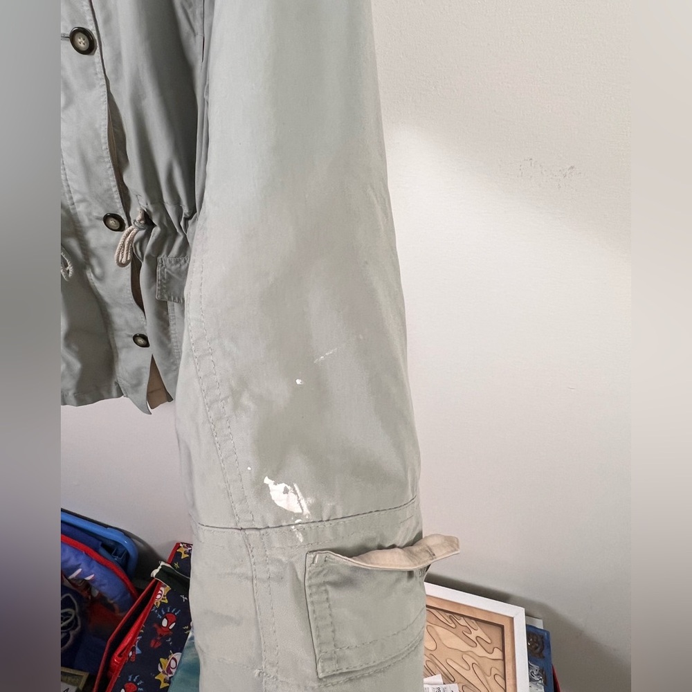 London Fog Sage Green Utility Jacket | Lightweight and Transitional | Spring Lrg - Picture 5 of 6